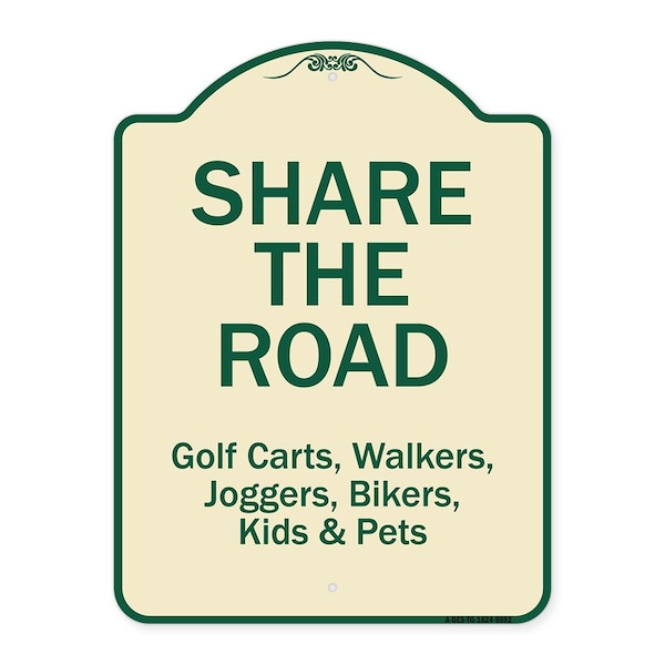 Signmission Designer Series Sign-Share The Road, Tan & Green Heavy-Gauge Aluminum, 24" x 18", TG-1824-9892 A-DES-TG-1824-9892 - main